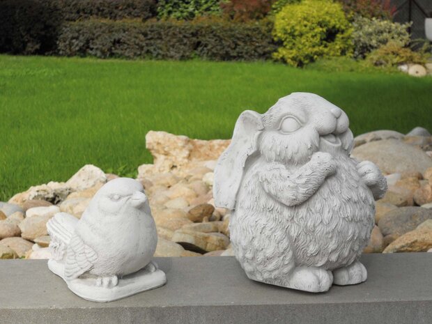 Tuinbeeldjes Kuiken en Konijn