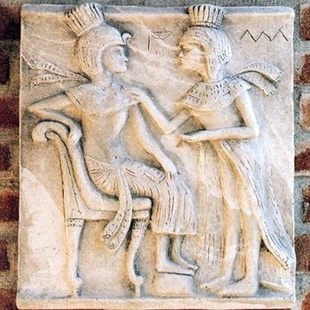 Egypte H.41x38cm Muurornament Vierkant Reliëf Bassorilievo Egiziano - Art. 787/B