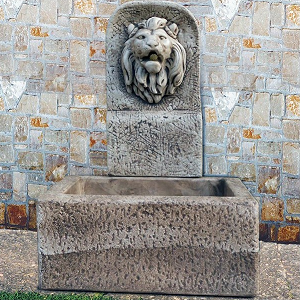 Brescia H.91x64x44cm Vierkante Muurfontein Leeuw Fontana a Muro Waterbassin - Art. 022