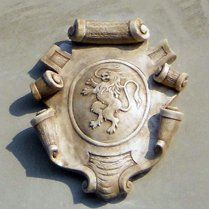 Wapenschild met Leeuw H.69x56cm Muurornament Stemma con Leone - Art. 793