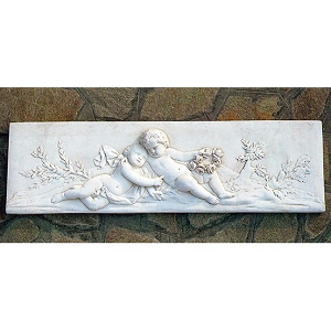 Tweeling H.34x115cm Muurornament Rechthoekig Reliëf Bassorilievo Gemelli - Art. 789