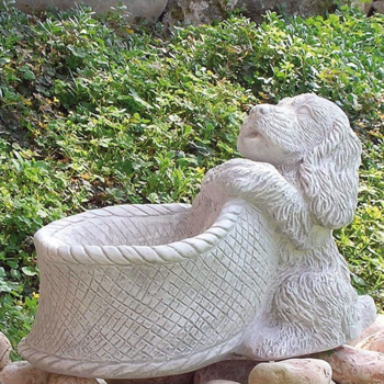 Cocker Spaniël met bakje - H.22cm - Tuinbeeld - Art. 612